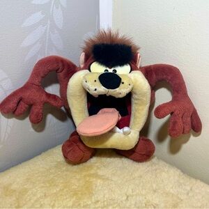 Tasmanian Devil Plush Looney Tunes 'PLAY BY PLAY'  Vintage Talking 90s *Works*